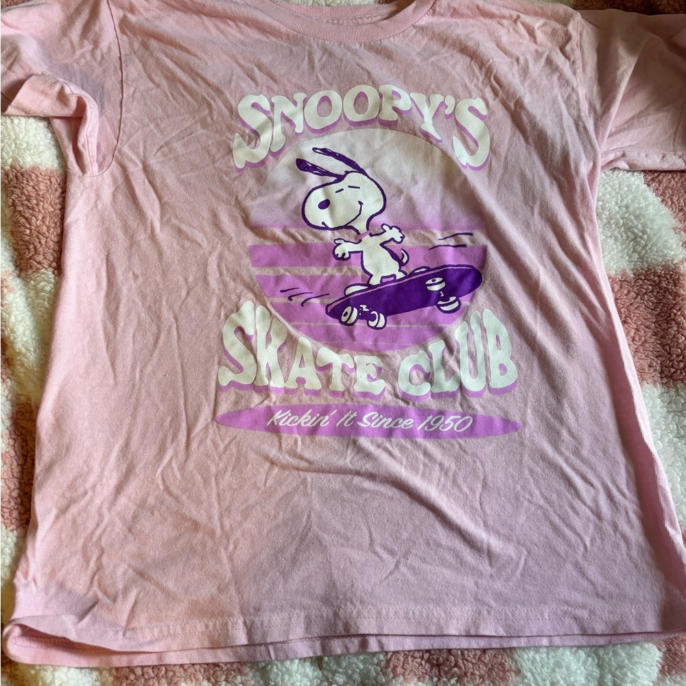 Peanuts Pink and Purple Snoopy Short Sleeve Tee